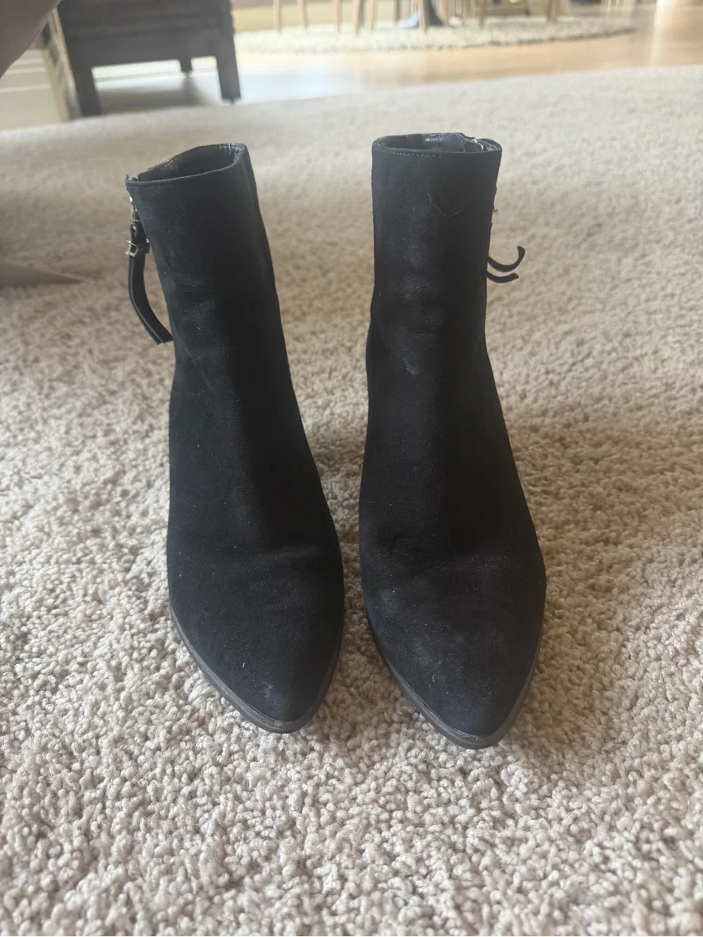 Michael Kors Black Suede Side-Zip Ankle Boots